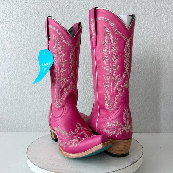 Lane Boots Shoes - NEW Lane LEXINGTON Womens Cowboy Boots 9.5 Hot Pink Leather Western Cowgirl Tall